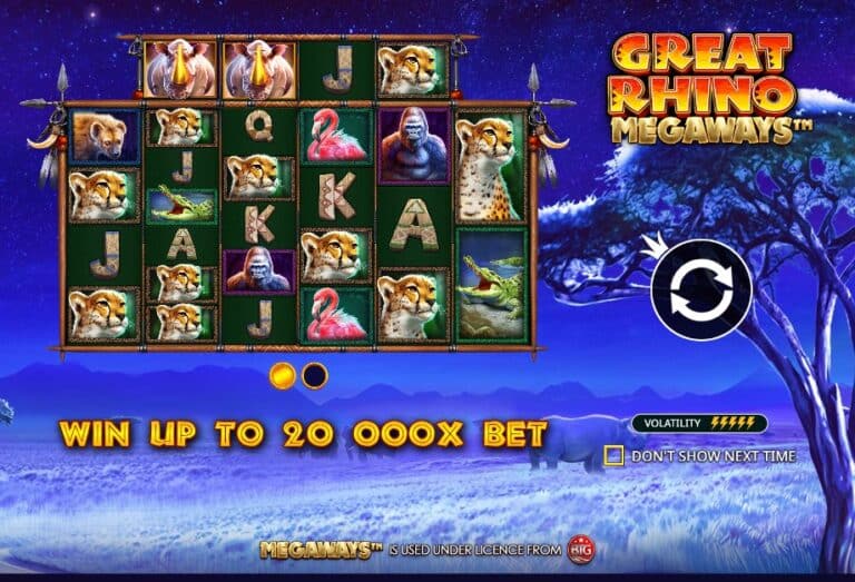 Screenshot 1 van Great Rhino Megaways